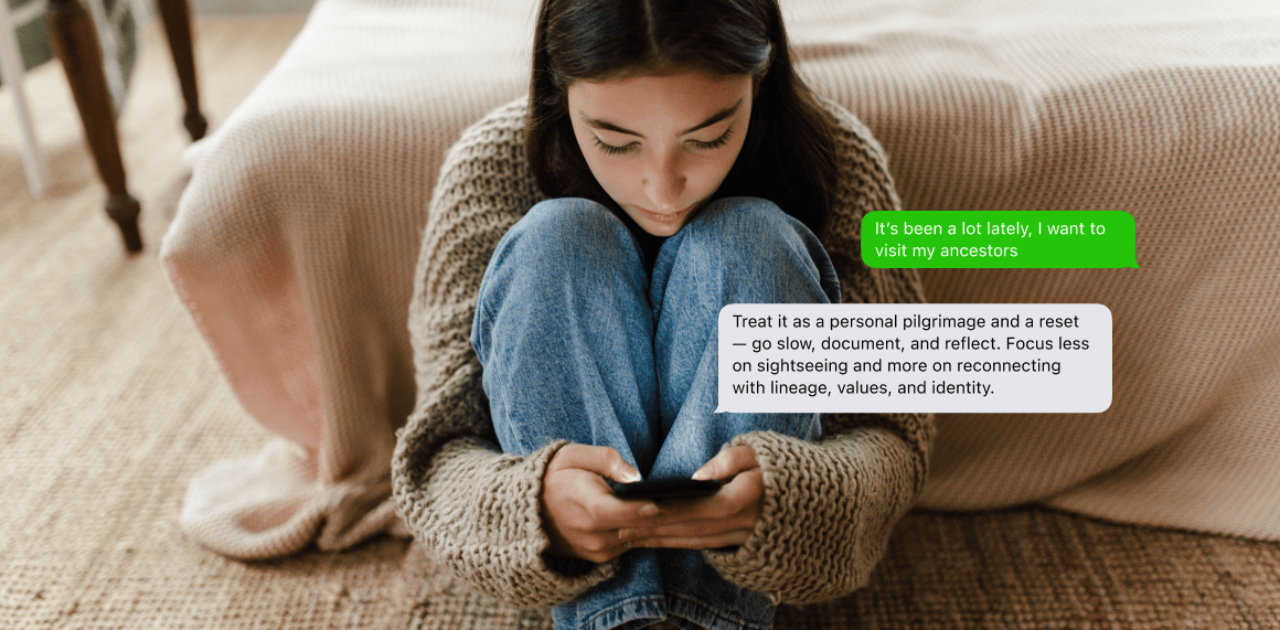 Girl seeking mental health help online