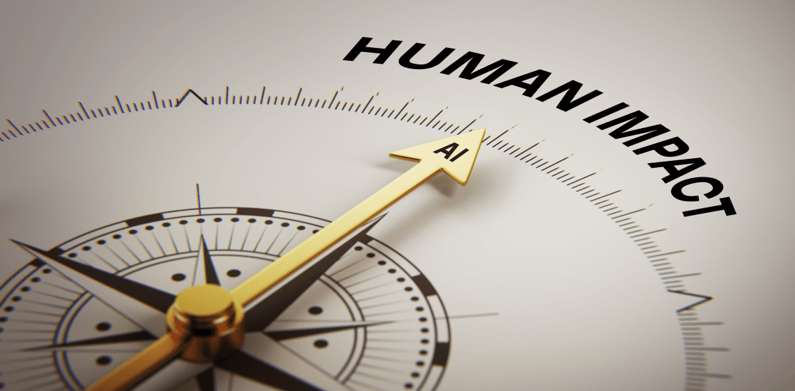 Compass pointing with AI and the direction of human impact